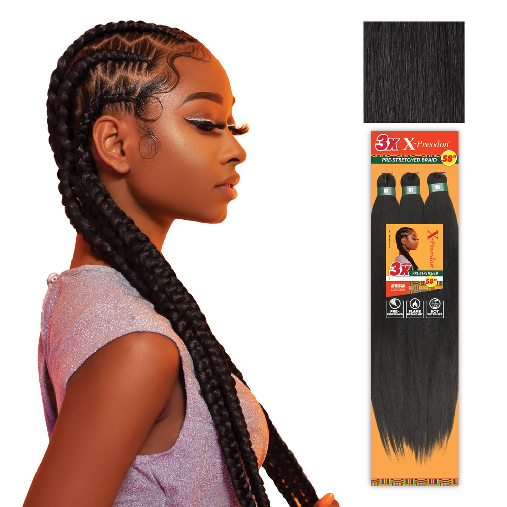 Sensationnel X-PRESSION cabello trenzado de 58 pulgadas para trenzas de caja duraderas
