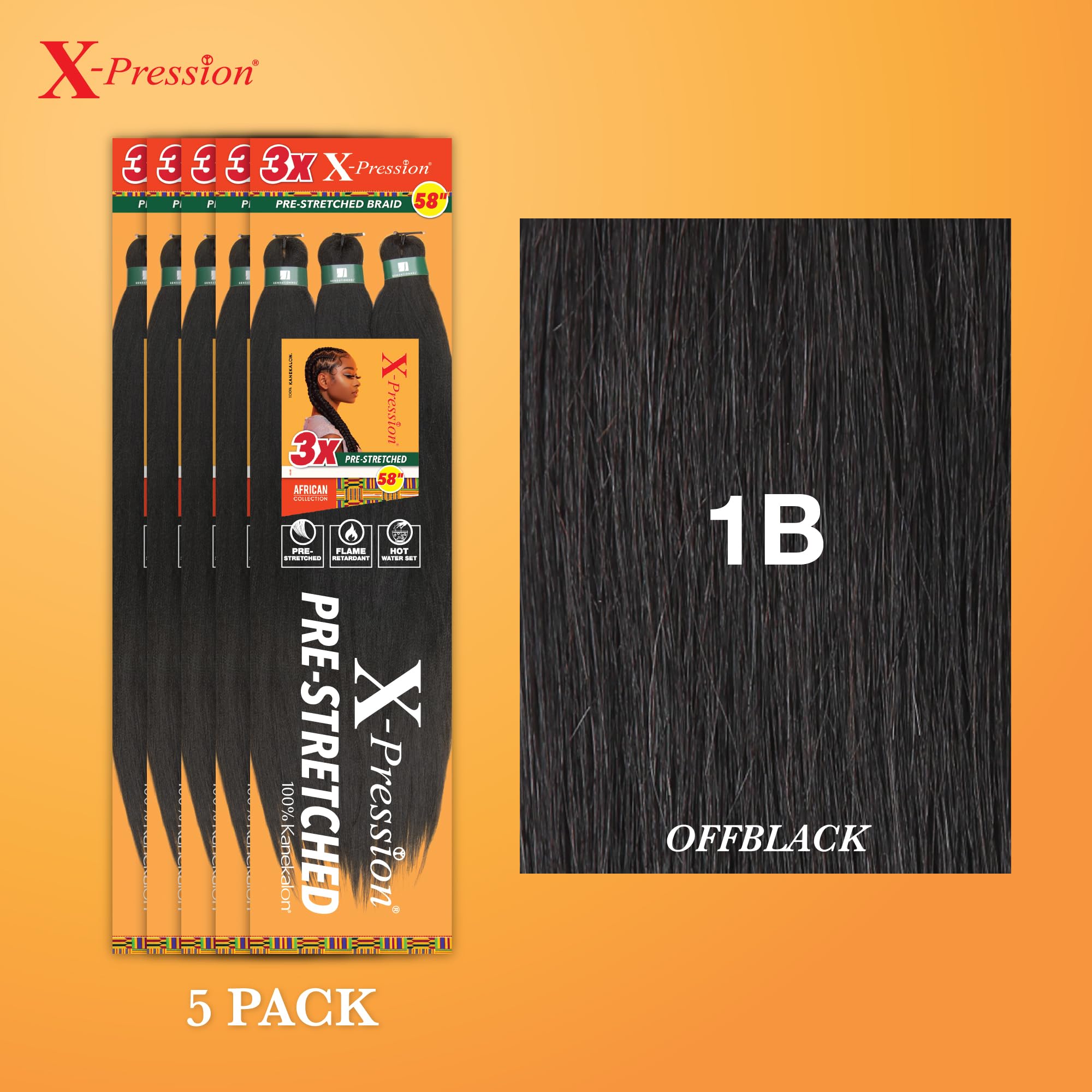 Sensationnel X-PRESSION cabello preestirado para trenzas rápidas y uniformes