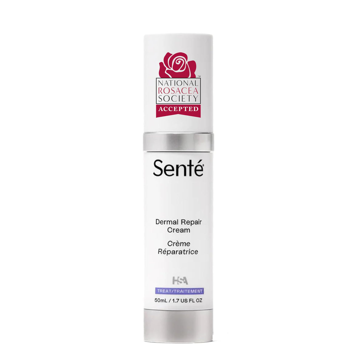 Senté Dermal Repair crema en botella para hidratación suave y calmante