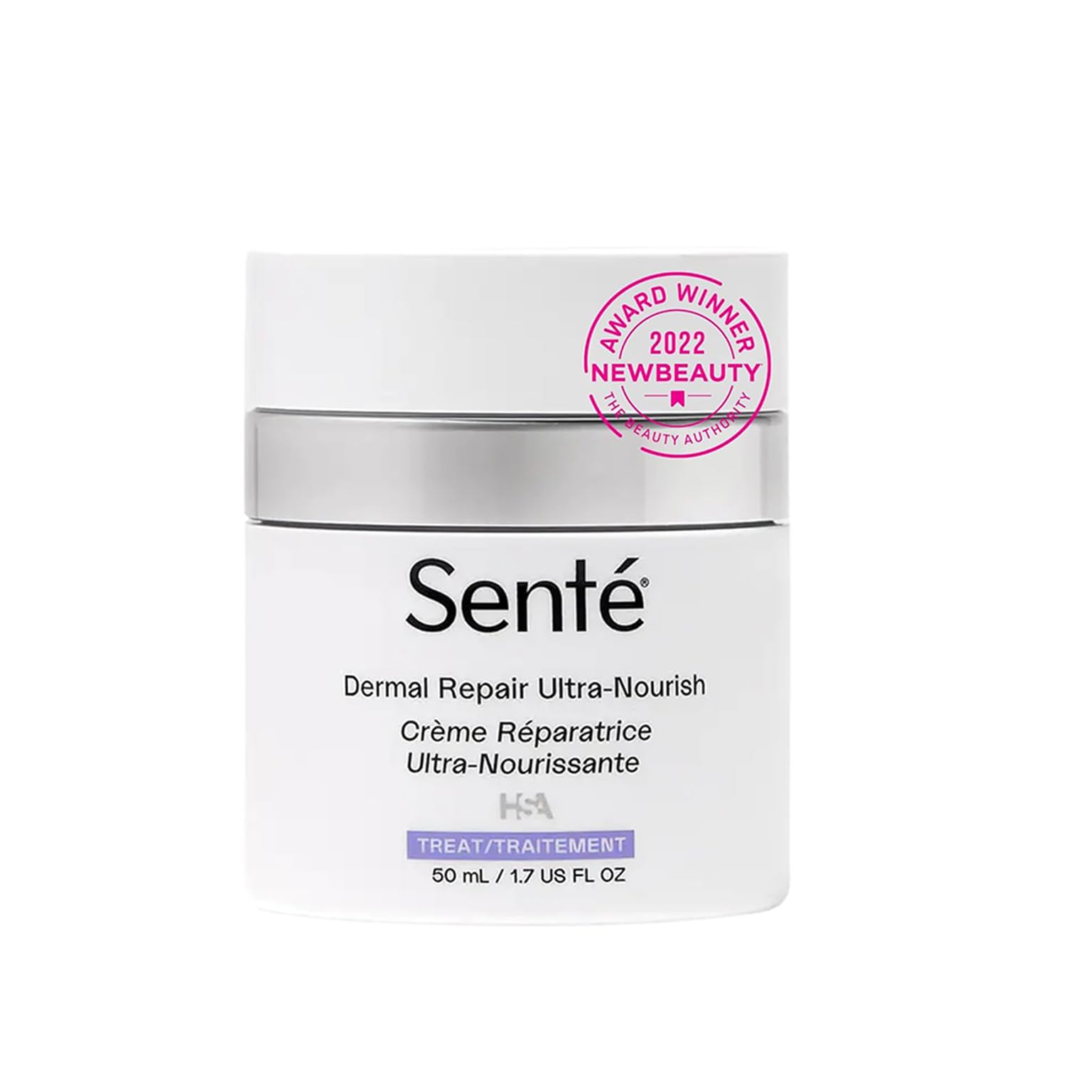 Senté Dermal Repair Ultra-Nourish en frasco: crema para hidratación profunda de piel seca.