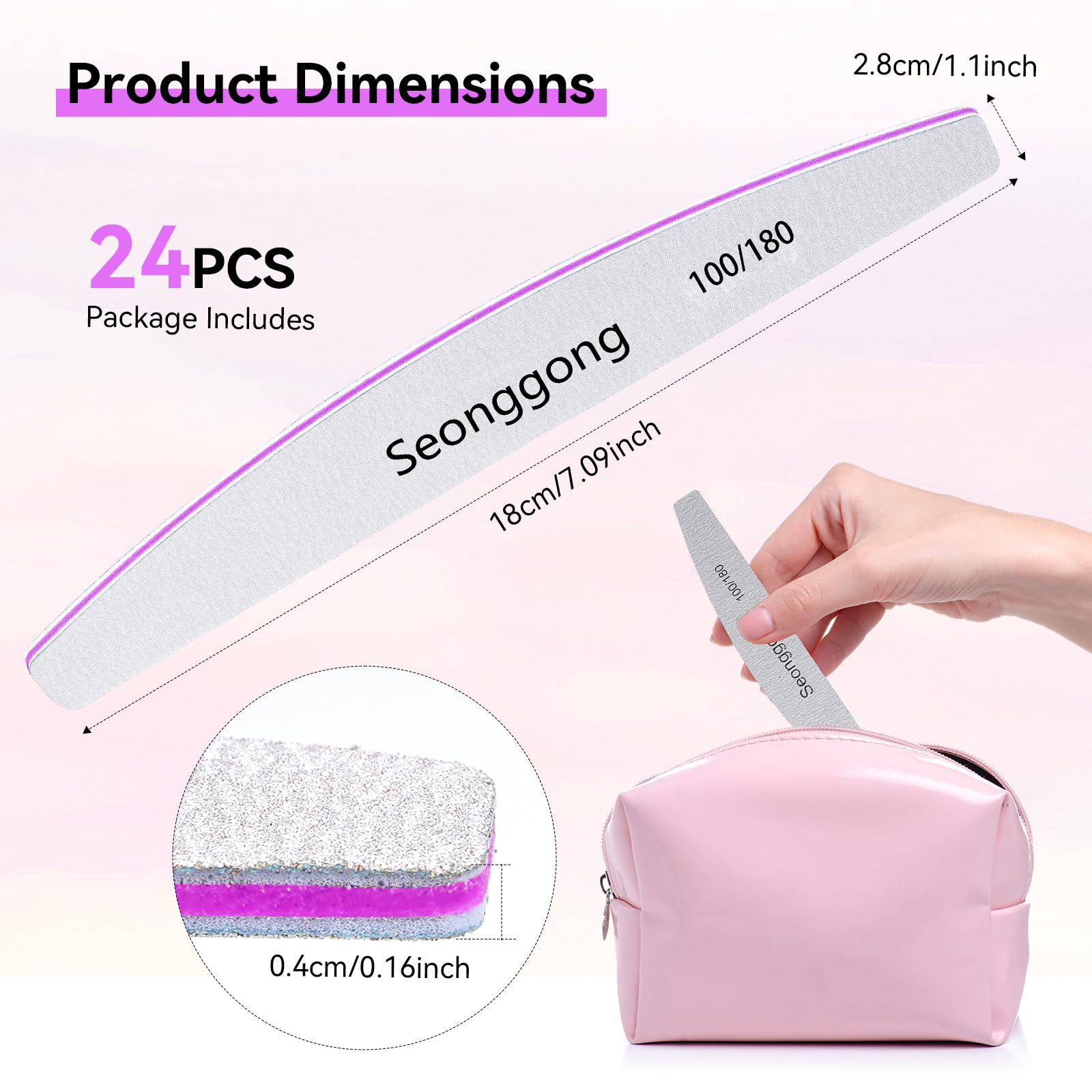 Conjunto profesional Seonggong para uñas naturales y acrílicas.