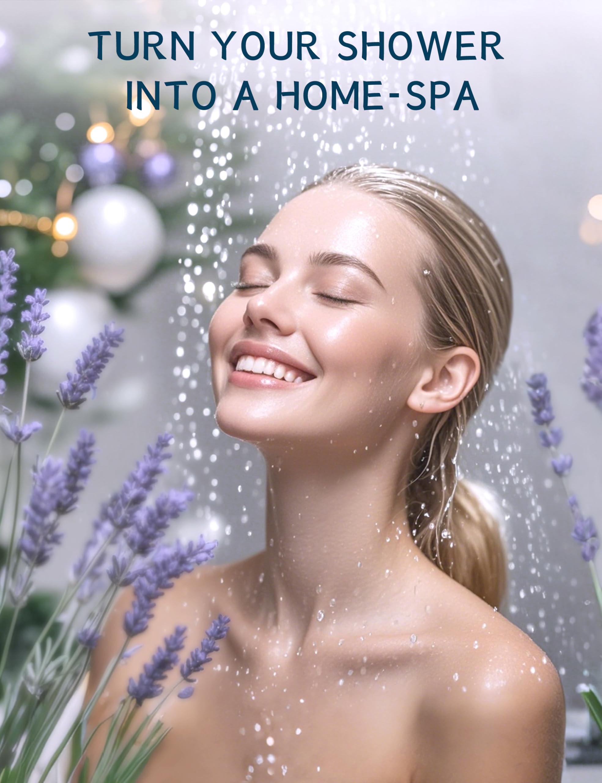 SEONNIX Ducha spa en casa con lavanda para relajar mente y cuerpo