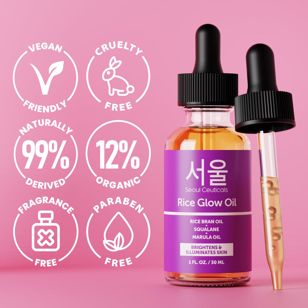 SeoulCeuticals Aceite de salvado de arroz, aplicación diaria para brillo natural