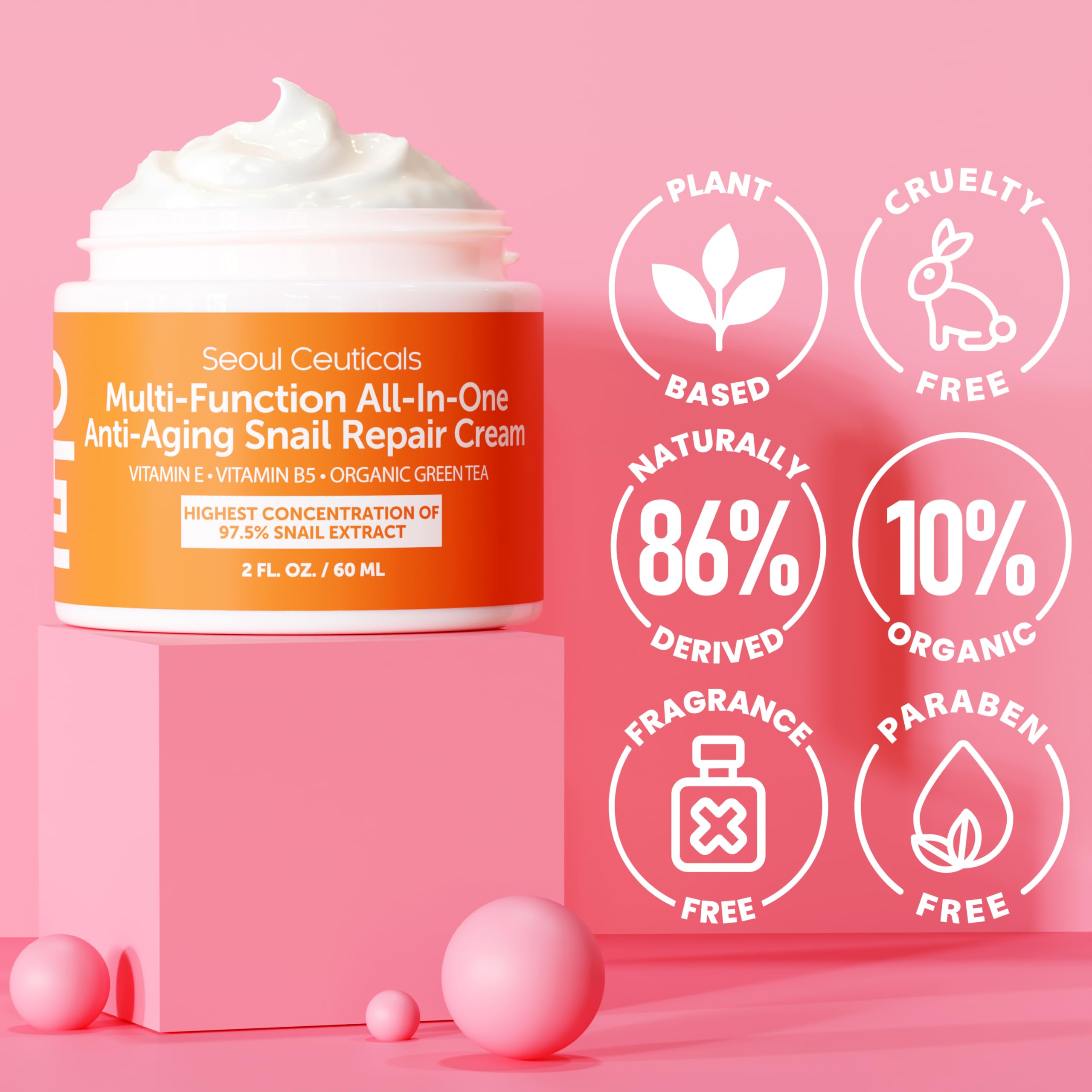 SeoulCeuticals composition 72% biologique et 97% naturel – ingrédients transparents.