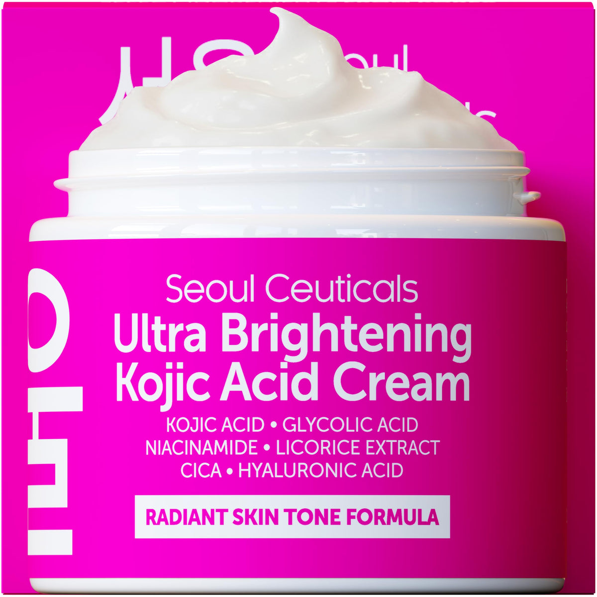 SeoulCeuticals crema Kojico en botella, tono uniforme y suave al aplicar