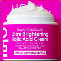 SeoulCeuticals crema Kojico en botella, tono uniforme y suave al aplicar
