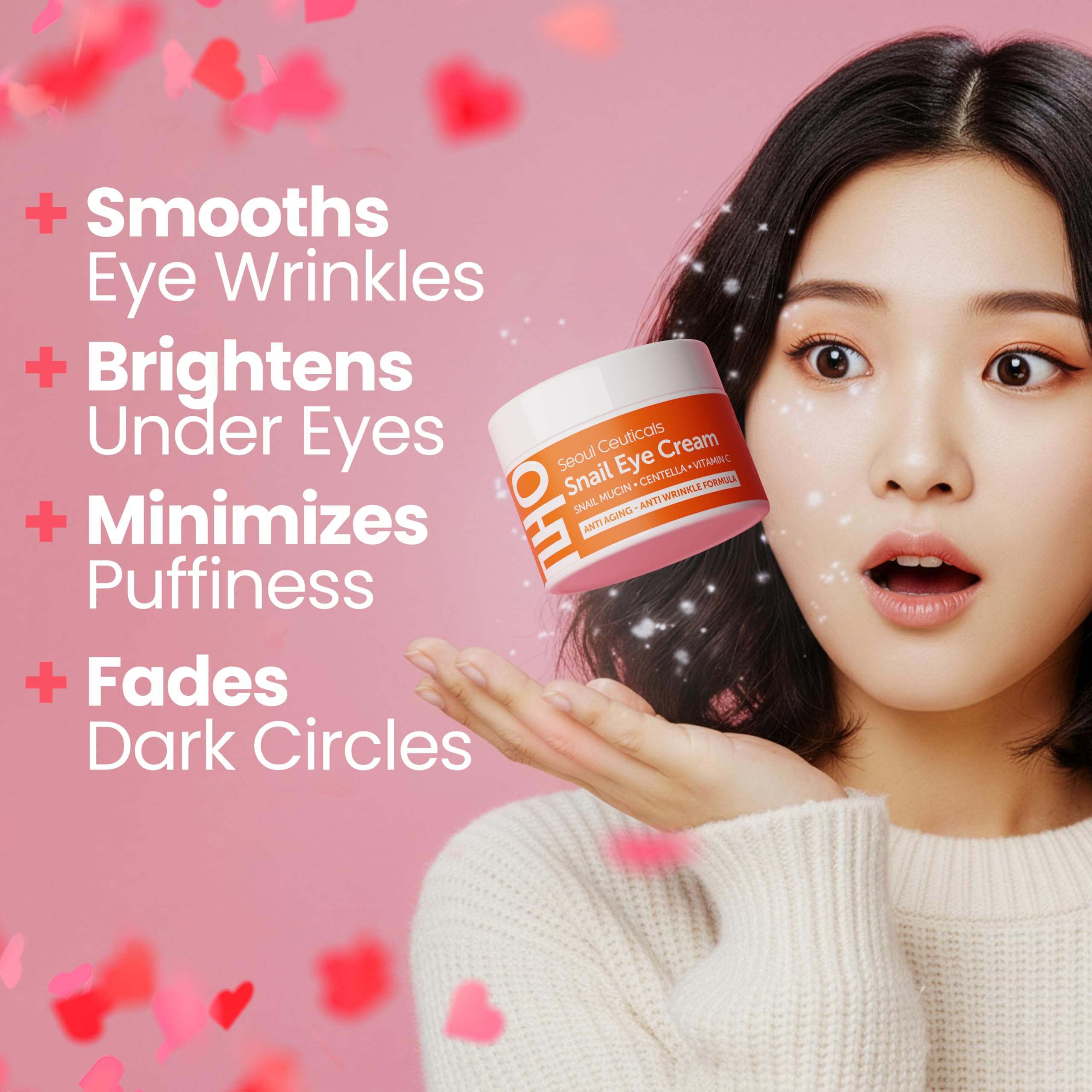 Textura cremosa de la crema SeoulCeuticals ojos mucín caracol facilita aplicación suave.