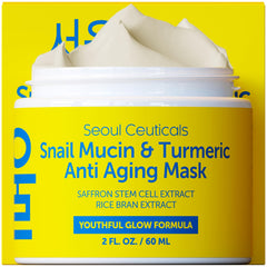 SeoulCeuticals mascarilla coreana de caracol y curcuma en frasco de 2oz