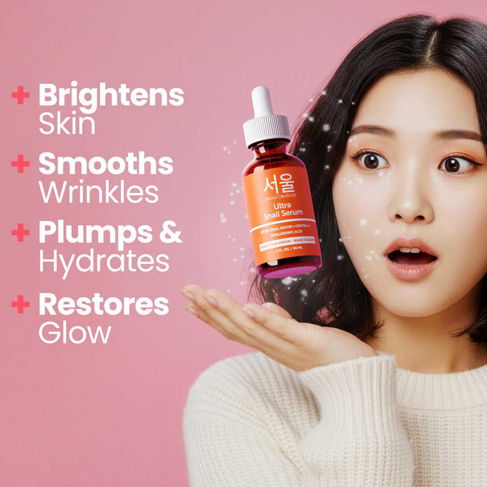 Aplicación suave del serum de SeoulCeuticals, textura ligera para uso diario.