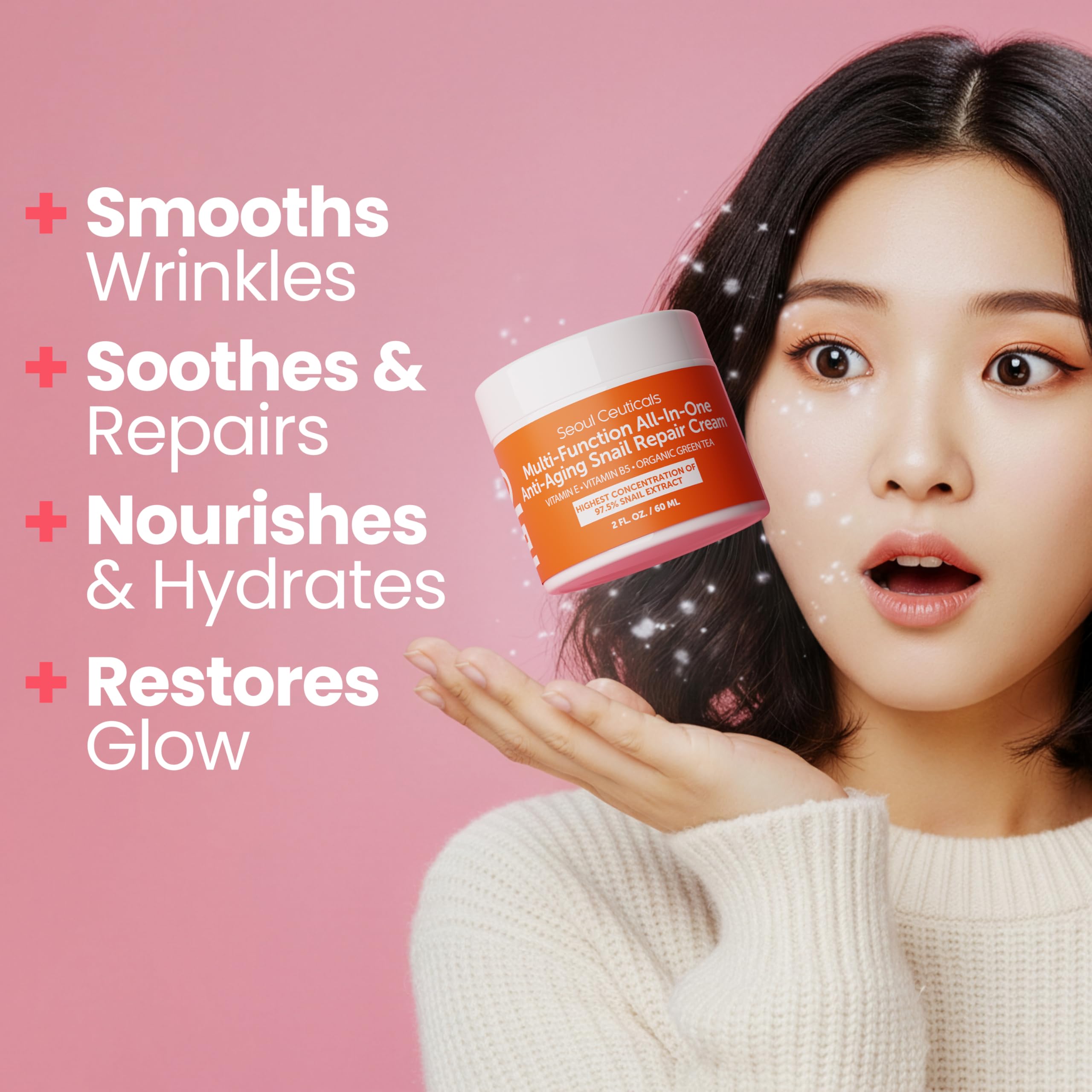 SeoulCeuticals texture crème nourrissante – peau douce et veloutée après application.