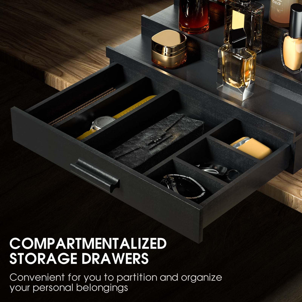 Sephyroth organizador de bambú con cajón, ideal para accesorios pequeños.