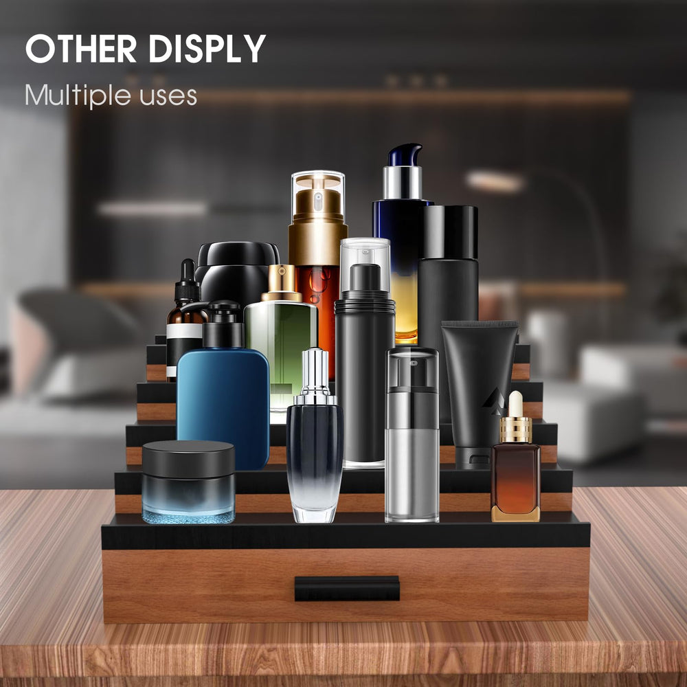 Sephyroth organizador de perfumes en bambú, tocador ordenado y decorativo para habitación.