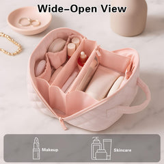 SEPSUMMER bolsa maquillaje viaje diseño espacioso para organización eficiente