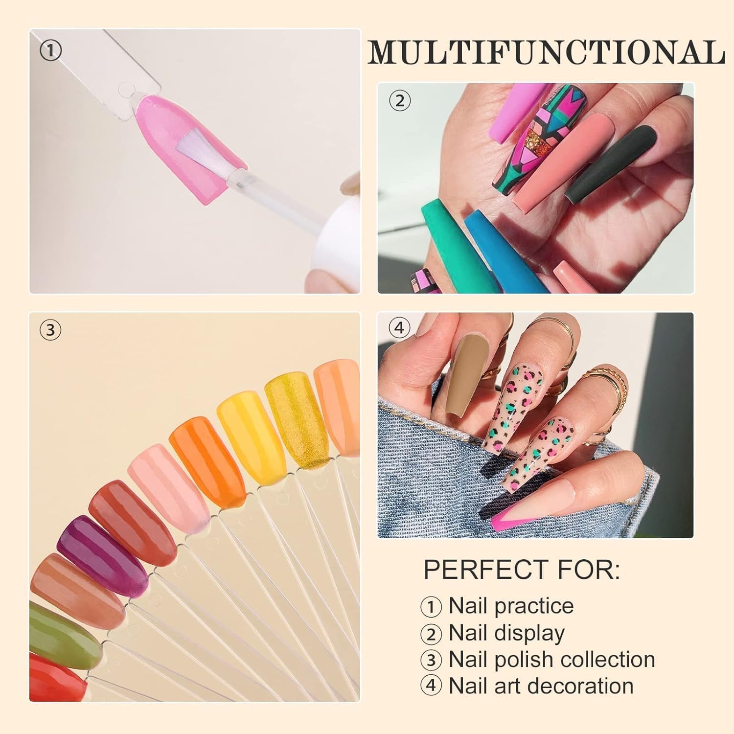 seradioo palillos de prueba para manicura en casa o salón.