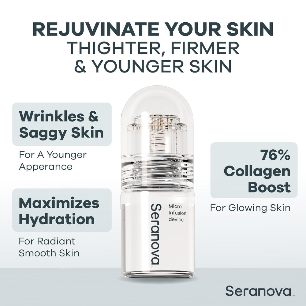 Seranova sello 0.05mm en acción para cuidado facial suave.