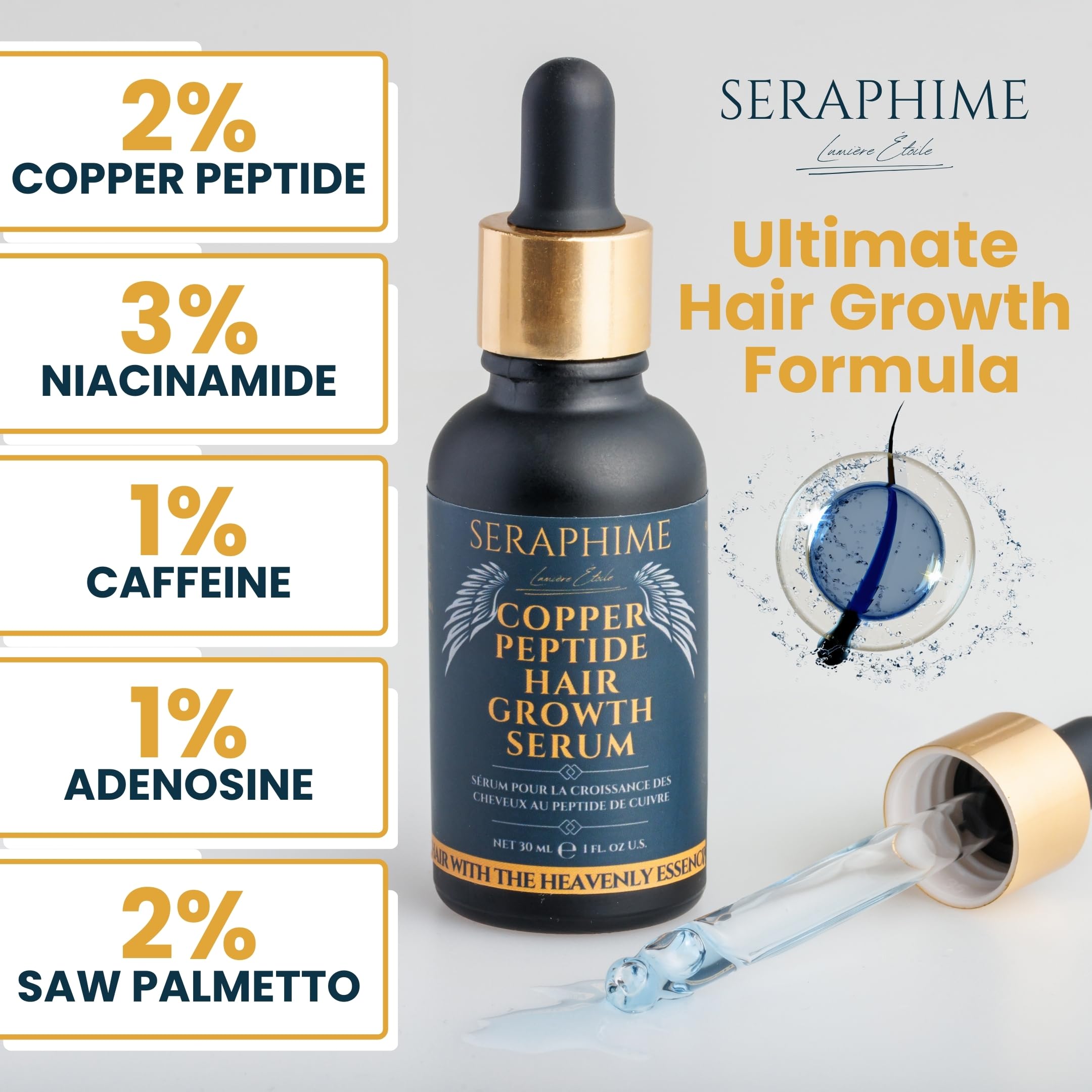 Seraphime: cafeína estimulante para crecimiento capilar