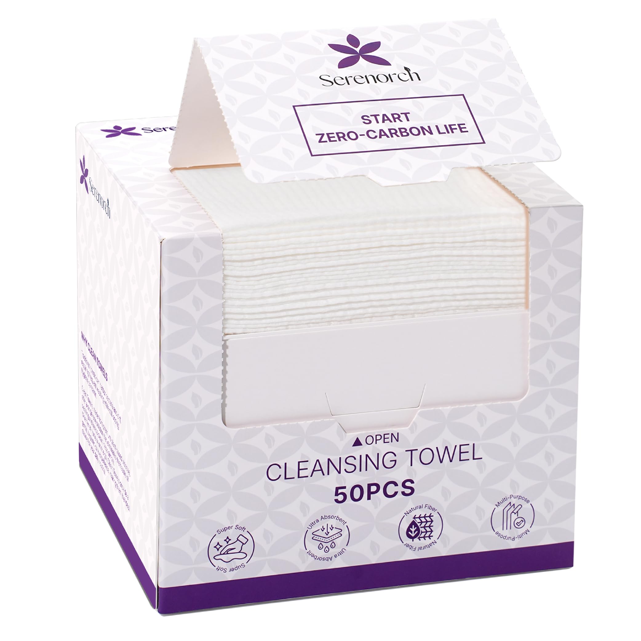 Serenorch toallitas faciales XL 10x12 para desmaquillar con suavidad