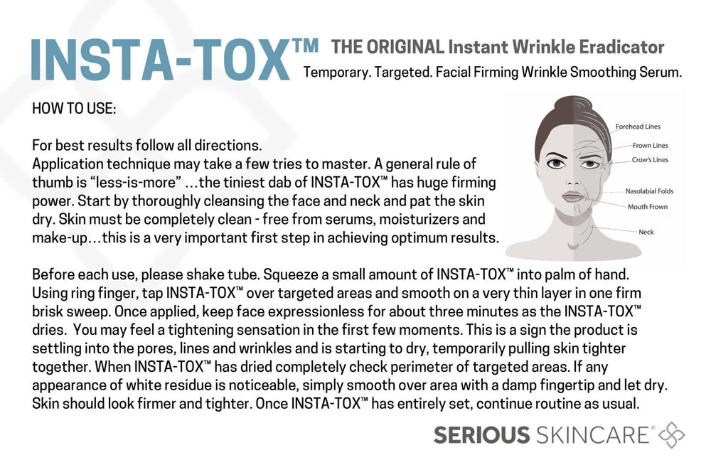 Serious Skincare Insta-Tox líneas de expresión: mejora temporal de la apariencia.
