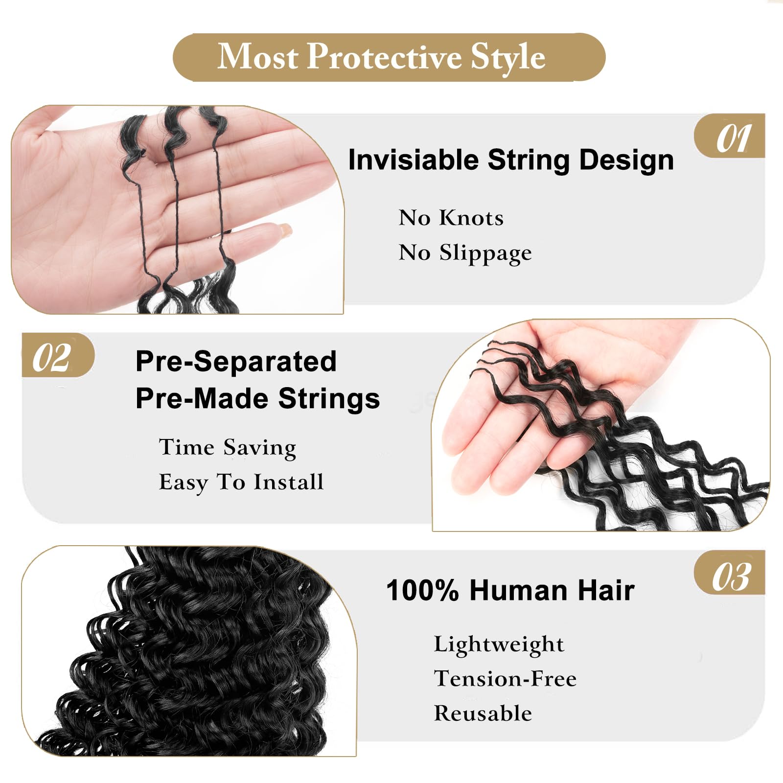 Serreal Gogo Curl pre-separated crochet hair for tidy installations