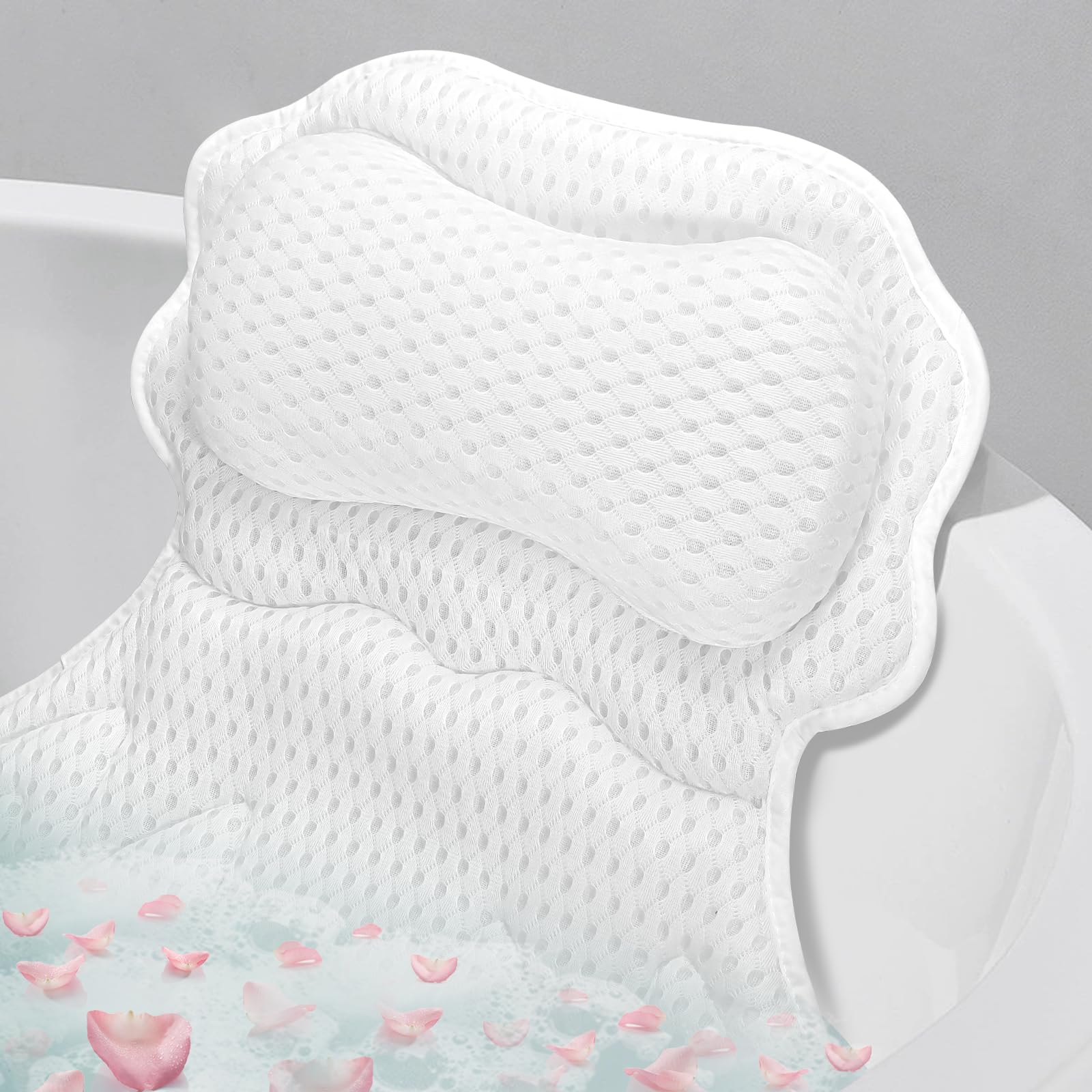 SetSail Almohada de baño ergonómica para soporte de cabeza y cuello.