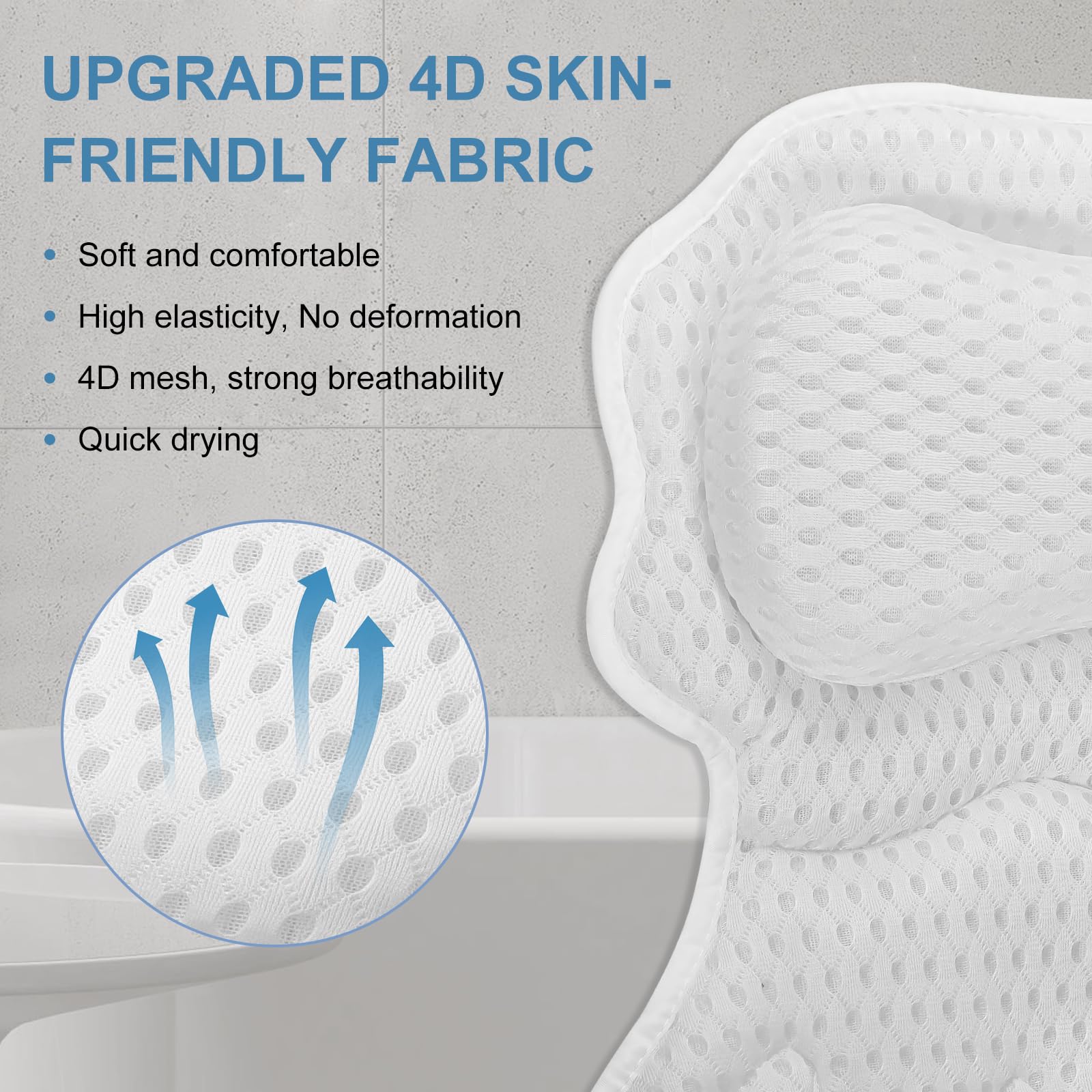 SetSail Diseño ergonómico favorece cabeza y espalda durante el baño.