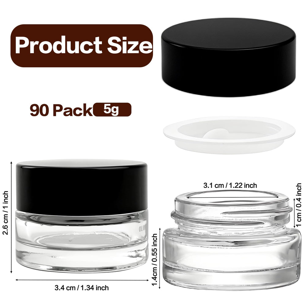 Seuqhck botes 5ml con cierre rosca, seguro para cremas pequeñas