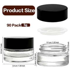 Seuqhck botes 5ml con cierre rosca, seguro para cremas pequeñas