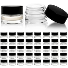 Seuqhck botes 5ml con tapa negra, claros y prácticos para muestras cosméticas