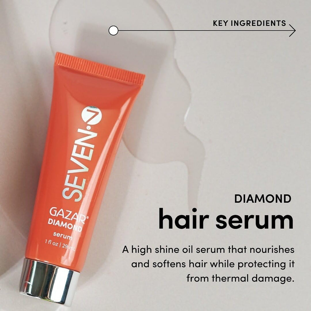 SEVEN Gazar Diamond Serum brillo-natural-sin-residuo para melena suave con acabado ligero.