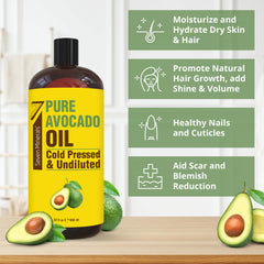 Seven Minerals Aceite de Aguacate, aplicación en piel, nutre y suaviza sin sensación grasa