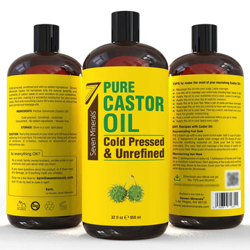 Seven Minerals Aceite de Ricino Prensado en Frío masaje relajante y nutritivo.