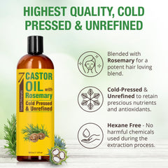 Seven Minerals Aceite ricino prensado en frío con romero para piel seca nutrida