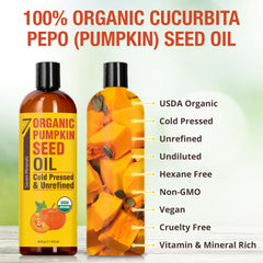 Seven Minerals Aceite de Semilla de Calabaza aplicado en cabello, con brillo natural.