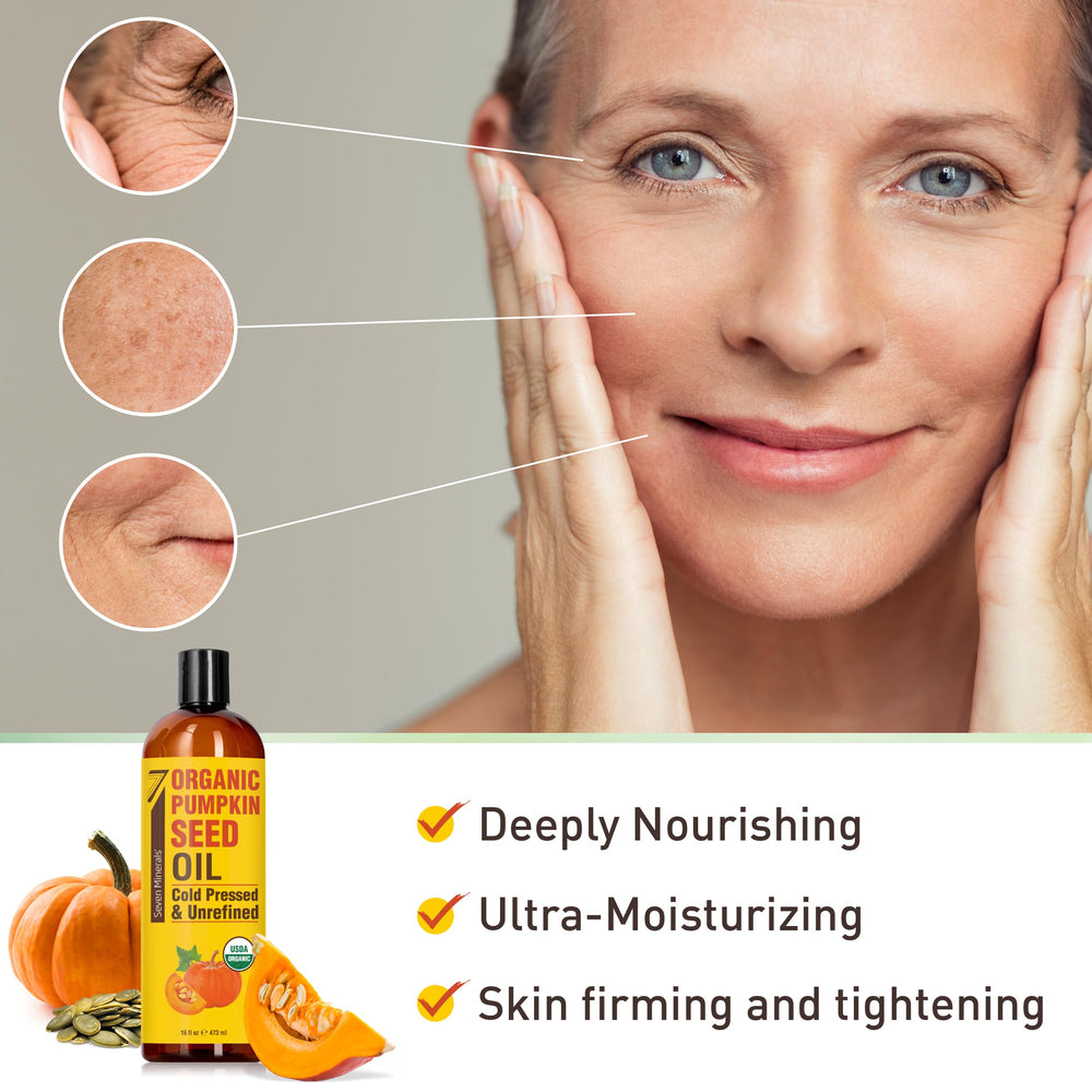 Seven Minerals Aceite de Semilla de Calabaza para piel suave y radiante.