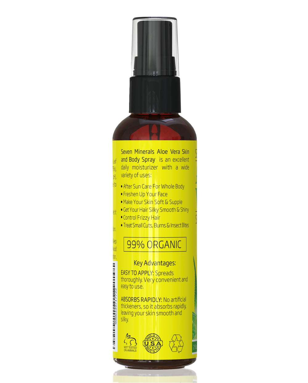 Aloe Seven Minerals sin xantano, absorción rápida sin residuo.