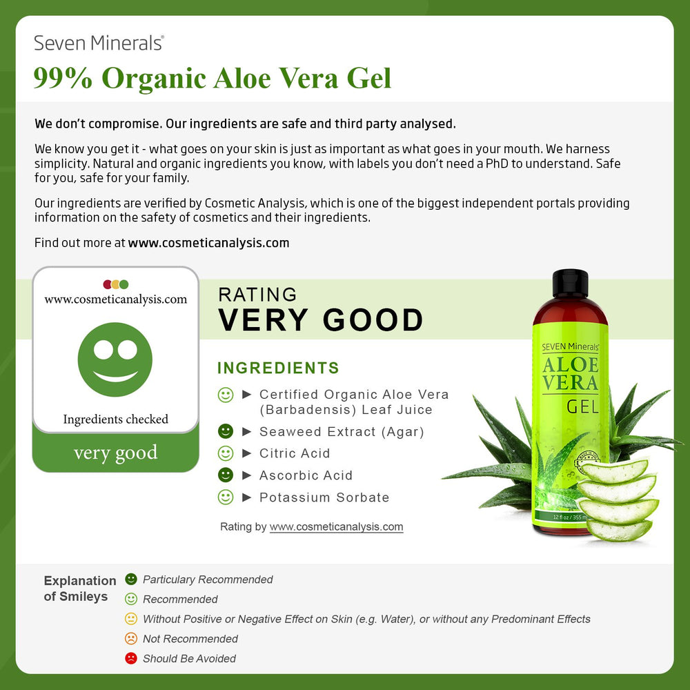 Aplicación fácil del gel de aloe para uso diario con Seven Minerals.