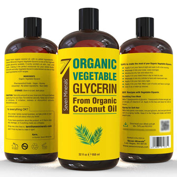 Uso de Seven Minerals glicerina vegetal en masaje para piel suave y nutrida.