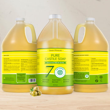Seven Minerals Pure Castile: aceites orgánicos para una limpieza suave y nutritiva.