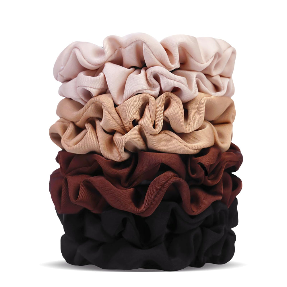 SEVEN STYLE Ultra-Petite satin scrunchies set 8, ideal regalo práctico para amigas