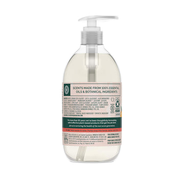 Seventh Generation jabón manos cítrico, botella en ángulo, aroma fresco que anima.