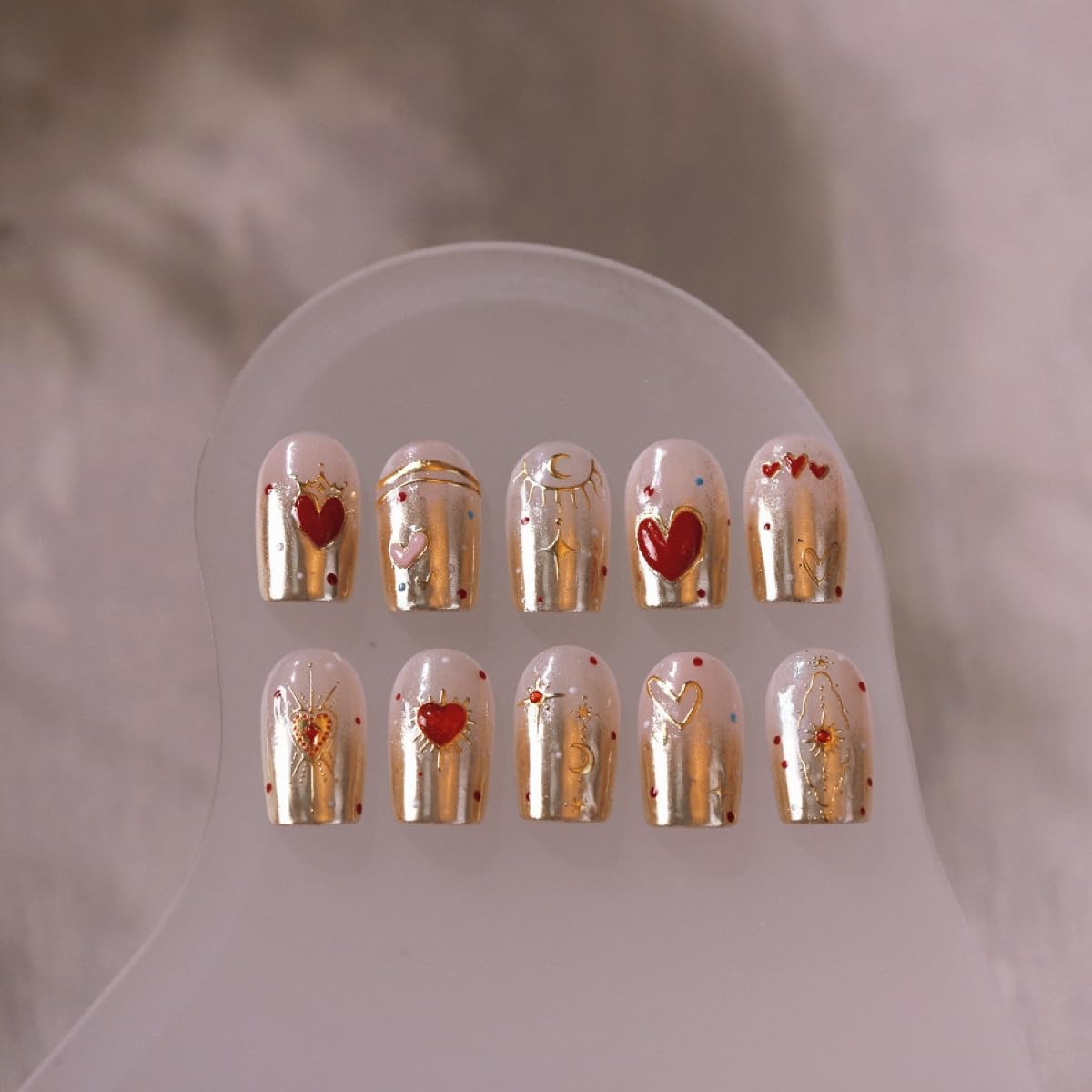 Sevgob aplicación fácil de corazones 5D en uñas.