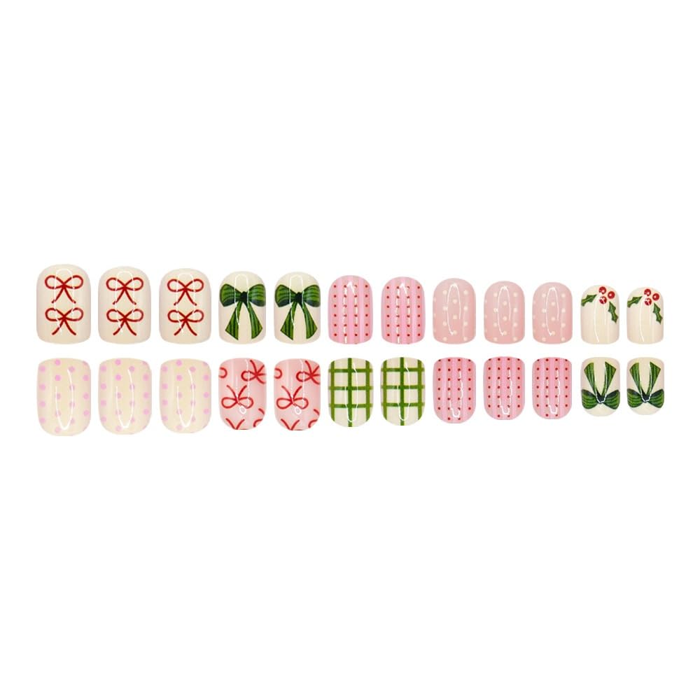 Sevgob: uñas postizas con acebo y bolitas, accesorio navideño para regalar.