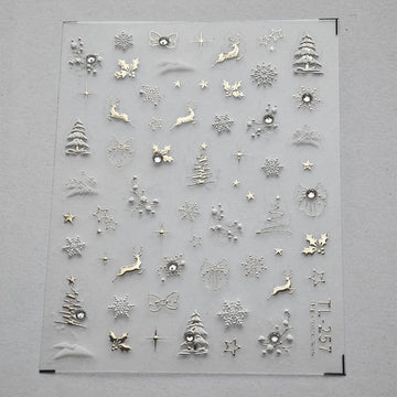 Pegatina Sevgob uñas árbol navideño y diseño único para fiestas