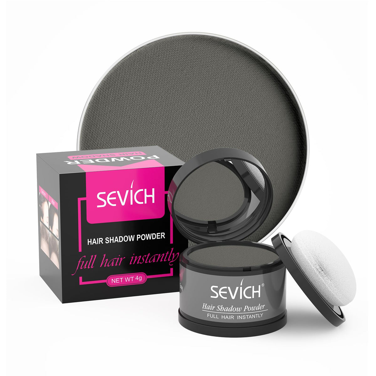 SEVICH polvo línea cabello: aplicación con puff para cubrir raíces.