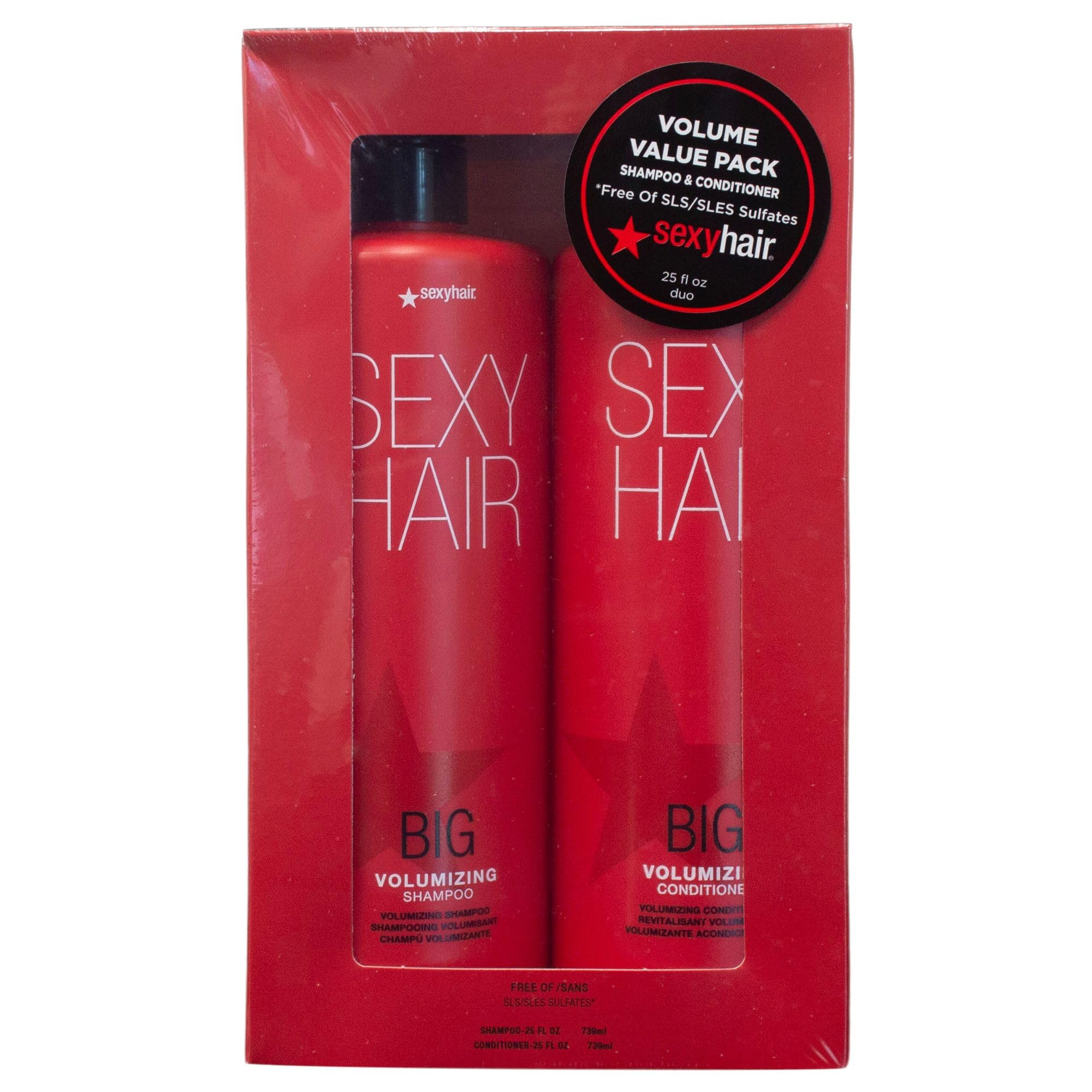 SexyHair acondicionador voluminizador, envase visible, facilita peinado con más volumen.