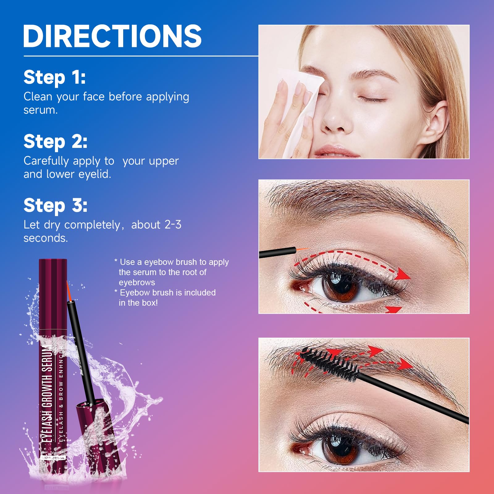 Seyoulala serum crecimiento pestañas, uso matutino para un look más definido.