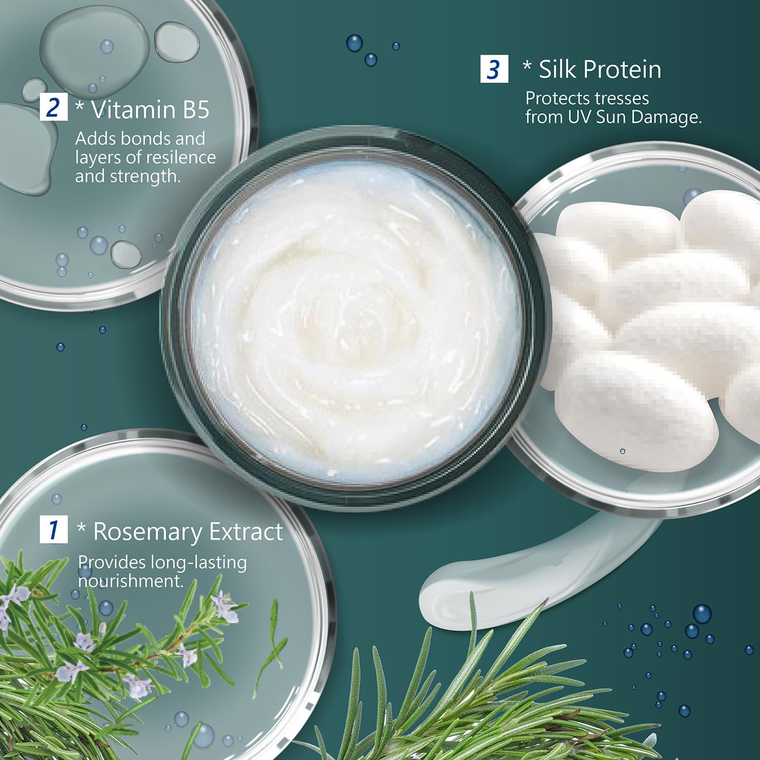 SH-RD Protein Cream aplicada en cabello húmedo para hidratación duradera