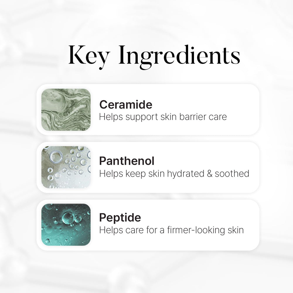 La crema refuerza la barrera cutánea con ceramidas y panthenol.