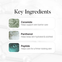 La crema refuerza la barrera cutánea con ceramidas y panthenol.