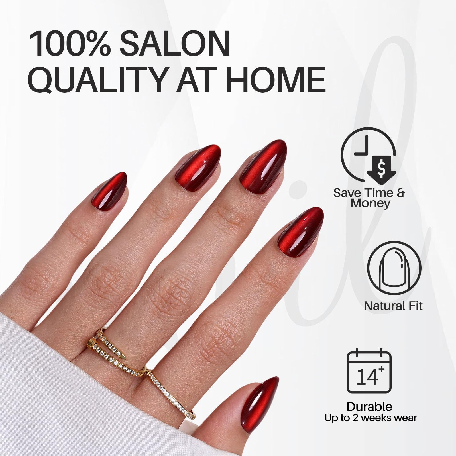 SHANGMENG uñas brillantes en vino con acabado glossy para estilo sofisticado.